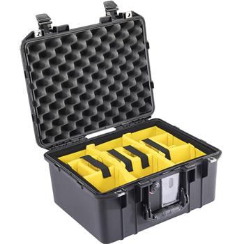 Black Pelican™ 1507 Air Case with yellow padded dividers