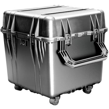 Pelican 350 Cube Case shown with optional wheels