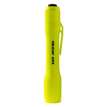 Pelican 2315 LED Flashlight has a sturdy clip and push-button tail cap 
