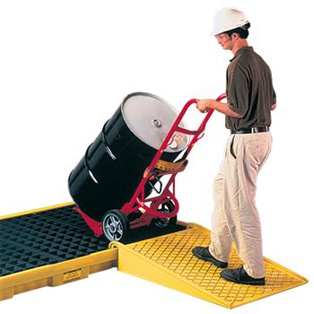 Drum Spill Containment Pallet Low Profile Ramp makes it easy to load/unload drum (Drum not included)