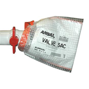 Andax Valve Sac™ engineered to contain leak drips 