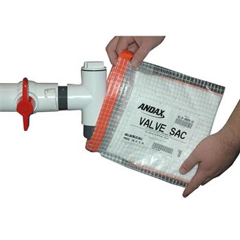 Andax 36" x 36" Valve Sac™ slips easily over the valve