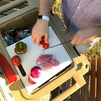 Cooler Cutting Board gives you additional flat work surface